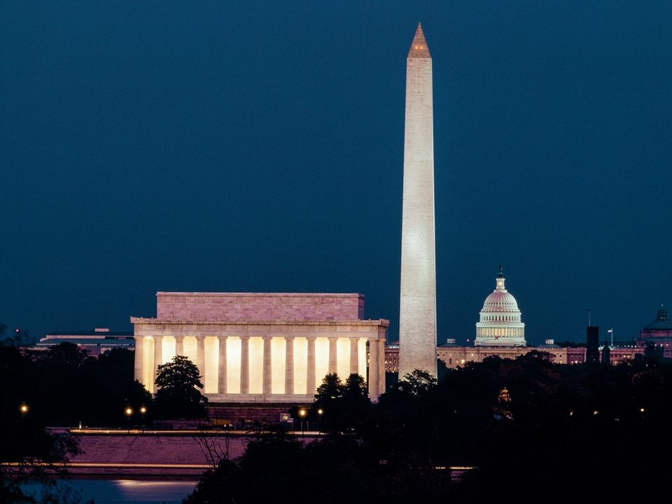 Iconic view of Washington DC