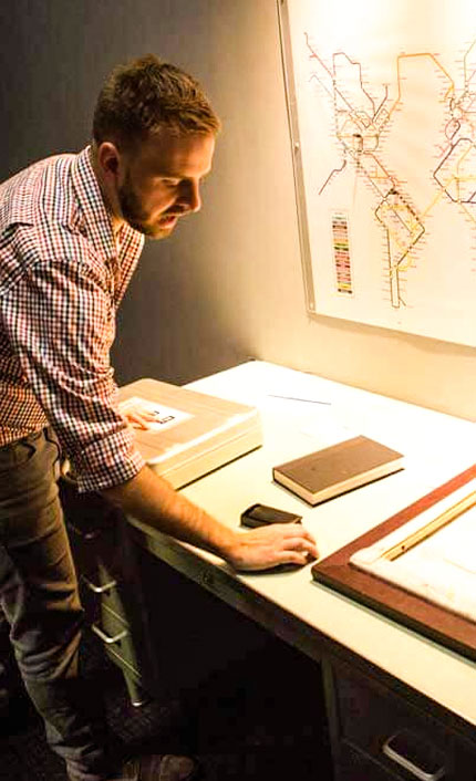 Home - man looking at the desk